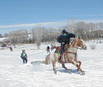Joring at the Green River Valley Winter Carnival. Photo by Pinedale Online.